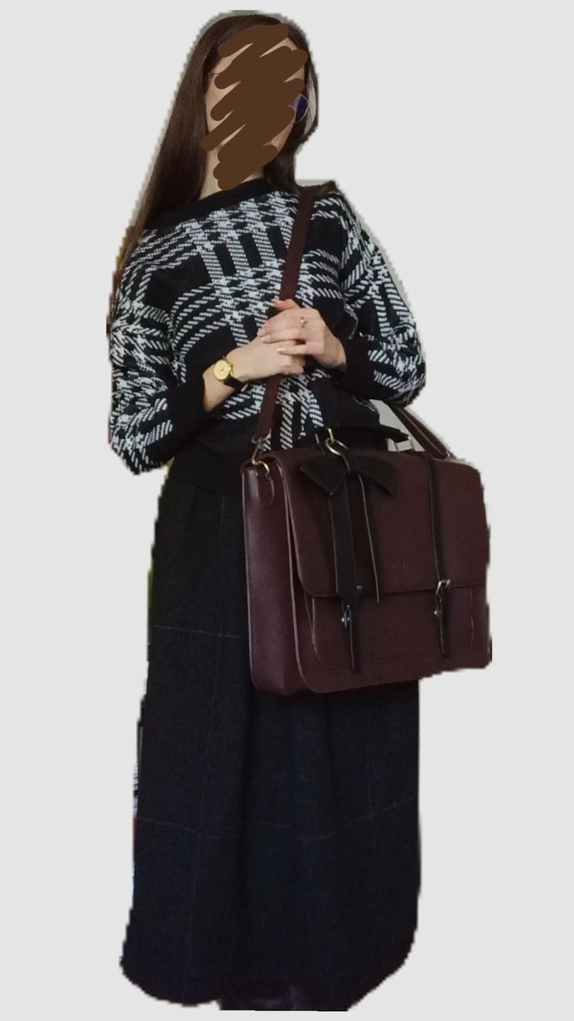 Customer photo review of Cocoa Truffle Ecosusi Classic Bow Briefcase