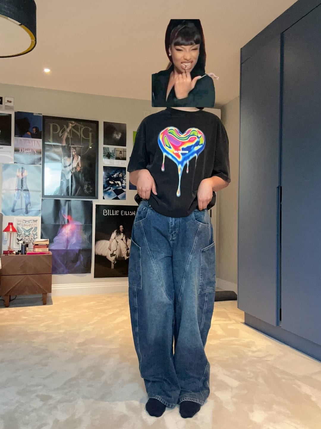 Customer photo review of Aelfric Eden  Baggy Barrel Big Pocket Jeans