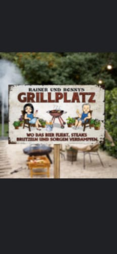 Customer photo review of Mein Grillplatz - Personalisiertes Gartenschild