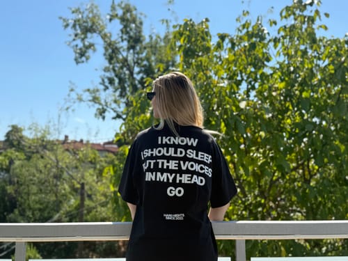 Customer photo review of Voices in my head (Oversized Shirt)