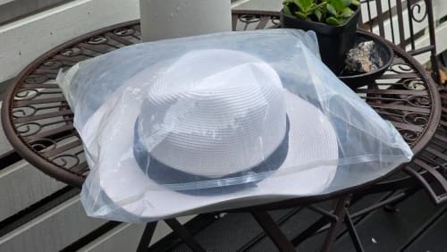 Customer photo review of Panama Straw Hat Unisex Wide Brim Sun Hat For Summer Travel And Beach — Khaki | KIMLUD