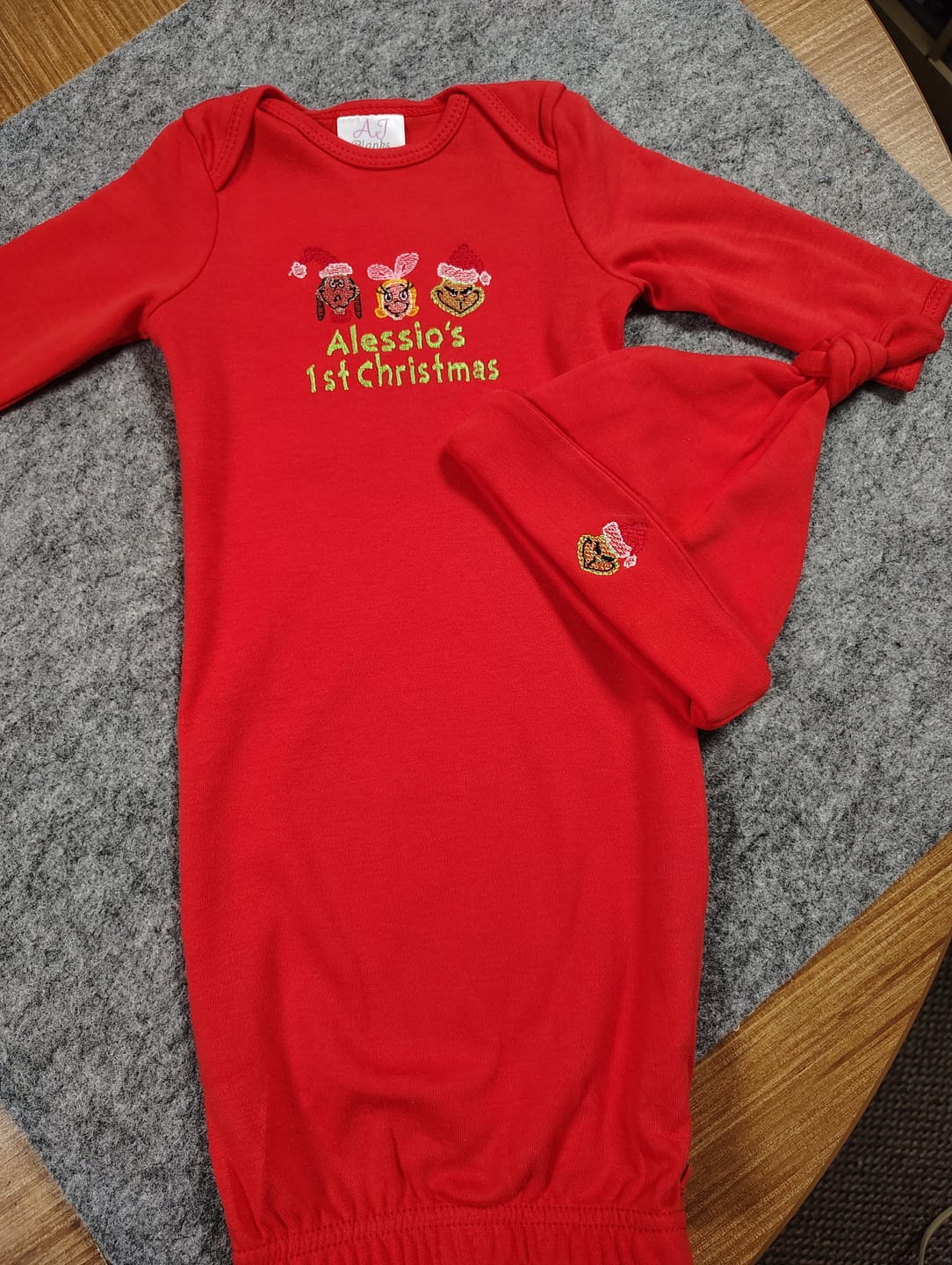 Customer photo review of Unisex Baby Gown with Hidden Zipper