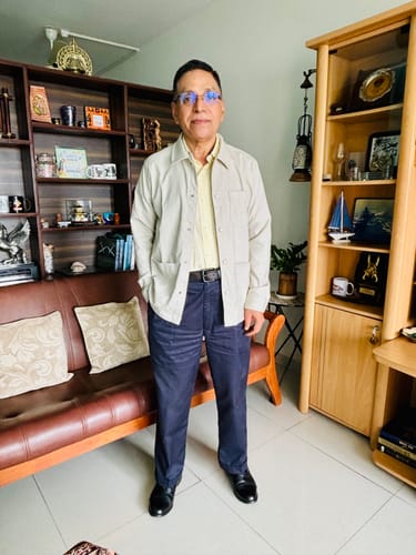 Customer photo review of Soft Touch Poly Rayon Edge Shacket