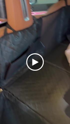 Customer video review of NEW Waterproof Hard Bottom Car & Truck Seat Foldable Hammock Cover With Storage Pockets, Side Flaps, Headrest Straps, Seat Anchors, & Mesh Window (+FREE SAFETY BELT!)