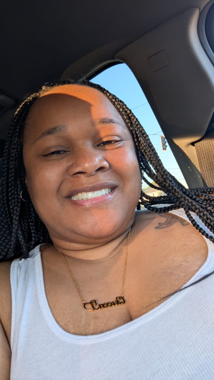 Customer photo review of Crescent Heart Name Necklace