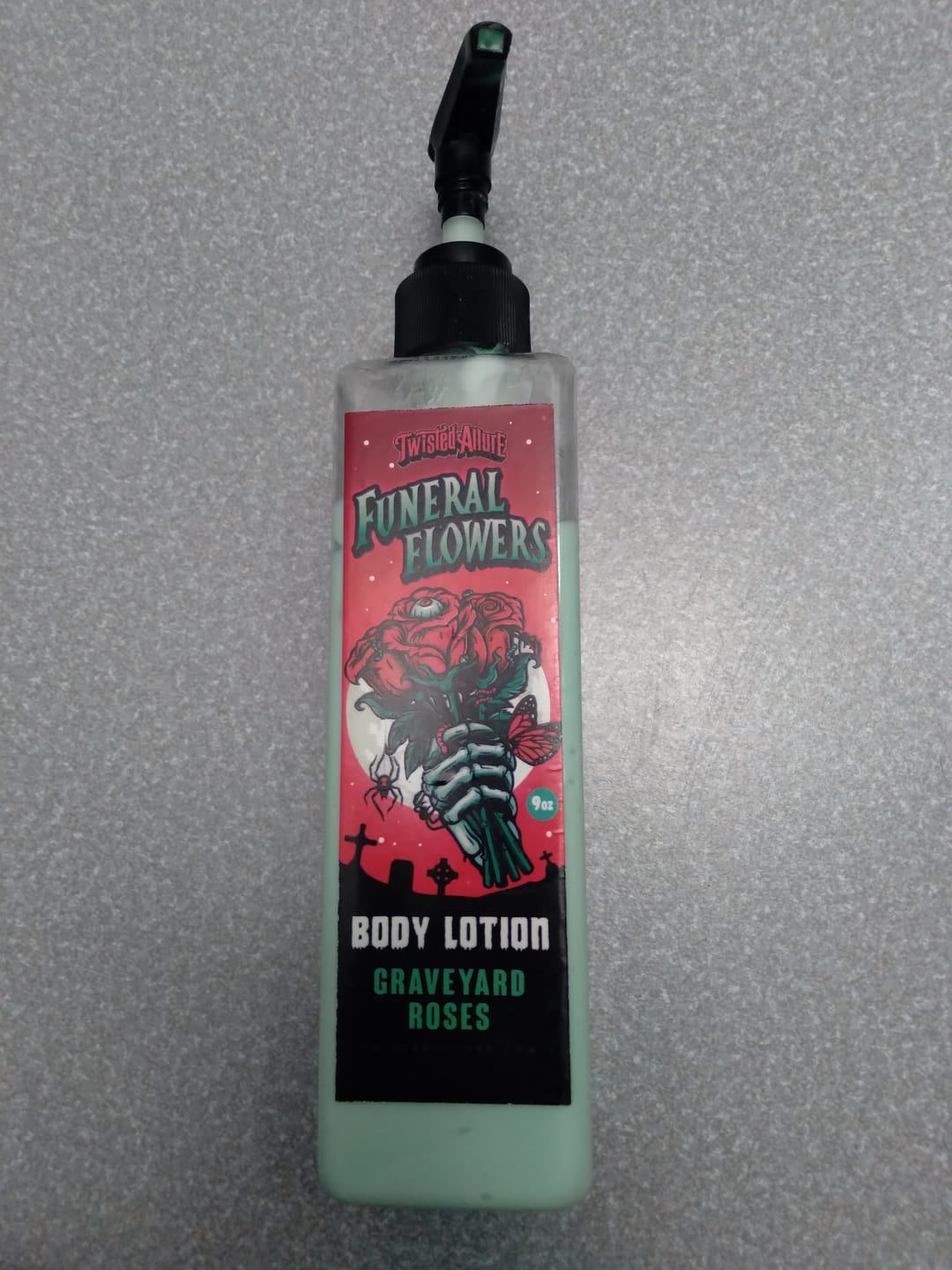 Customer photo review of Funeral Flowers Body Lotion