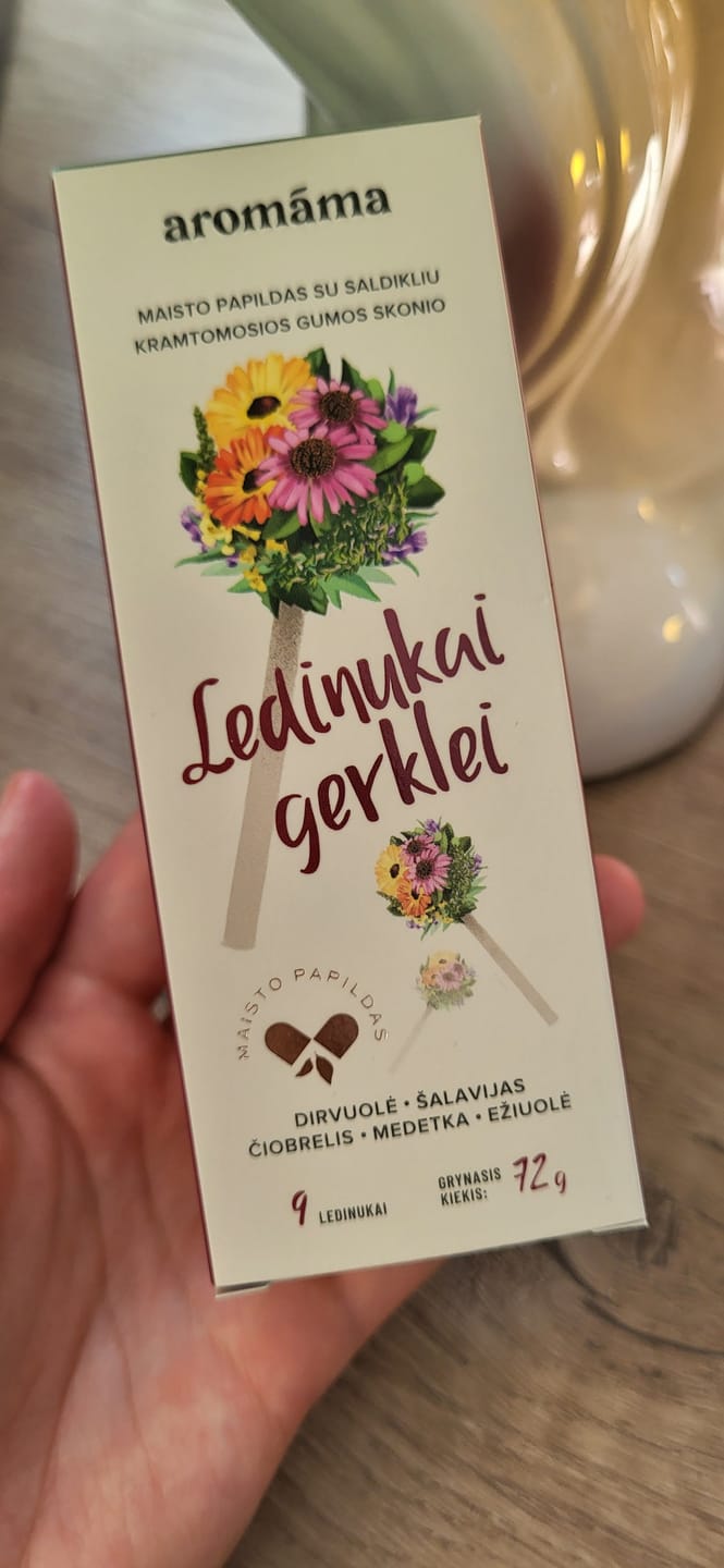Customer photo review of Ledinukai ant pagaliuko gerklei, kramtomosios gumos skonio