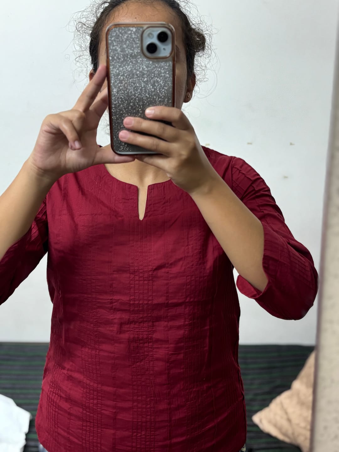 Customer photo review of Women Raspberry Everyday Cotton Top