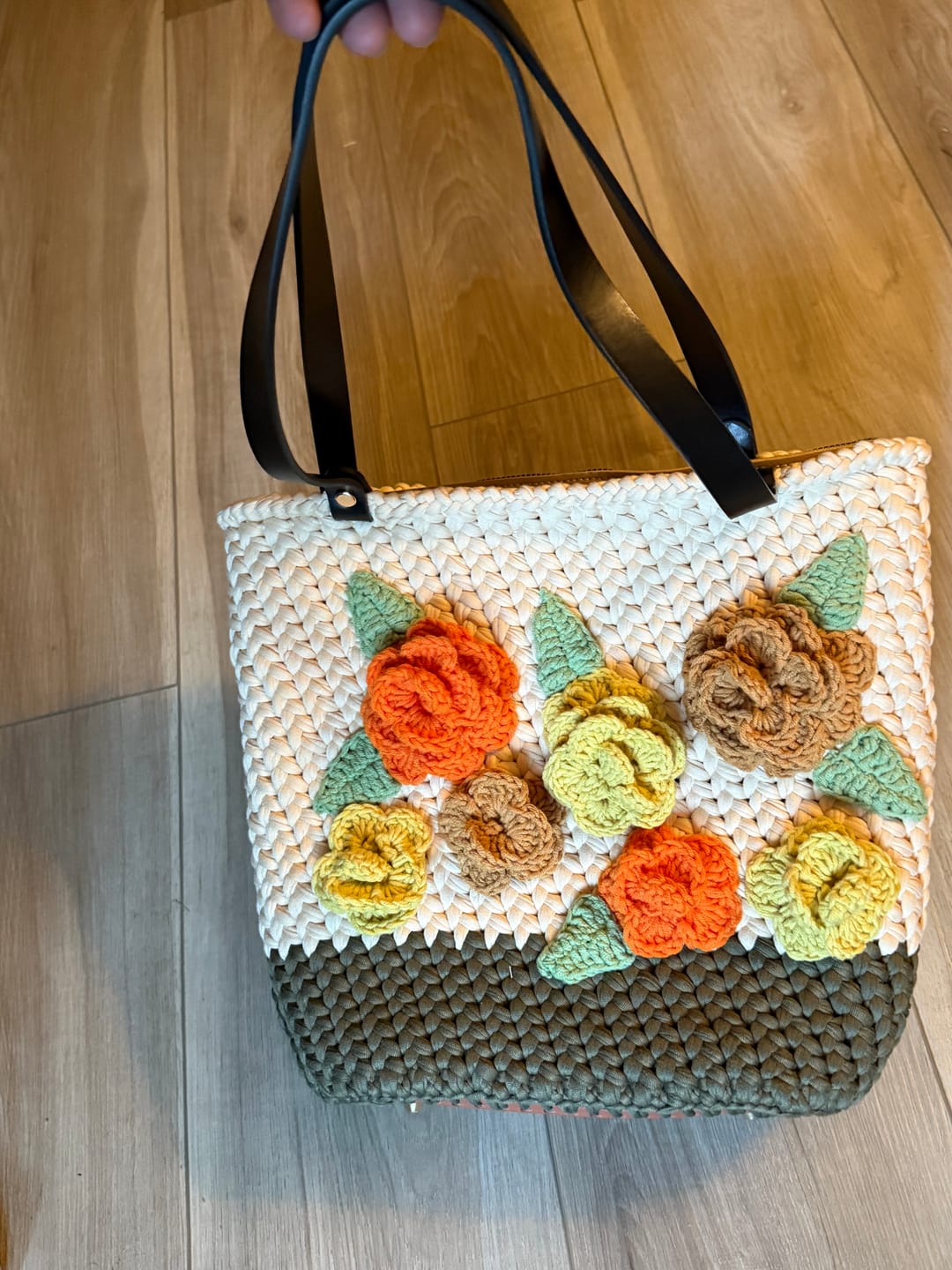 Customer photo review of CrochetPark™ PetalBloom crochet Shoulder Tote Kit