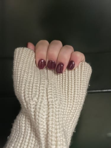 Customer photo review of Dark Reddish Purple Dipping Powder