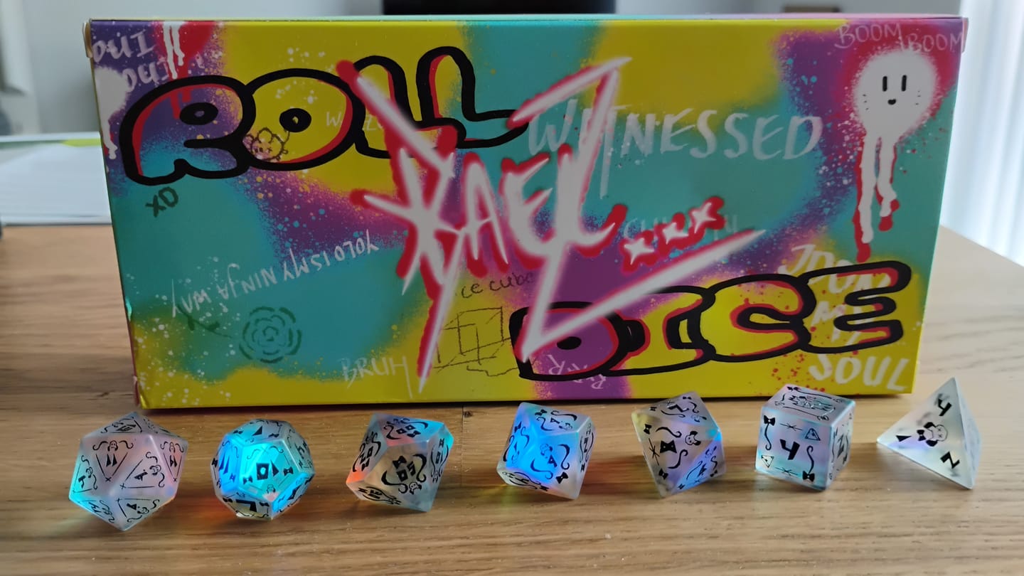 Customer photo review of PRE-ORDER | Baelz Dice Set | hololive x MMG Exclusive