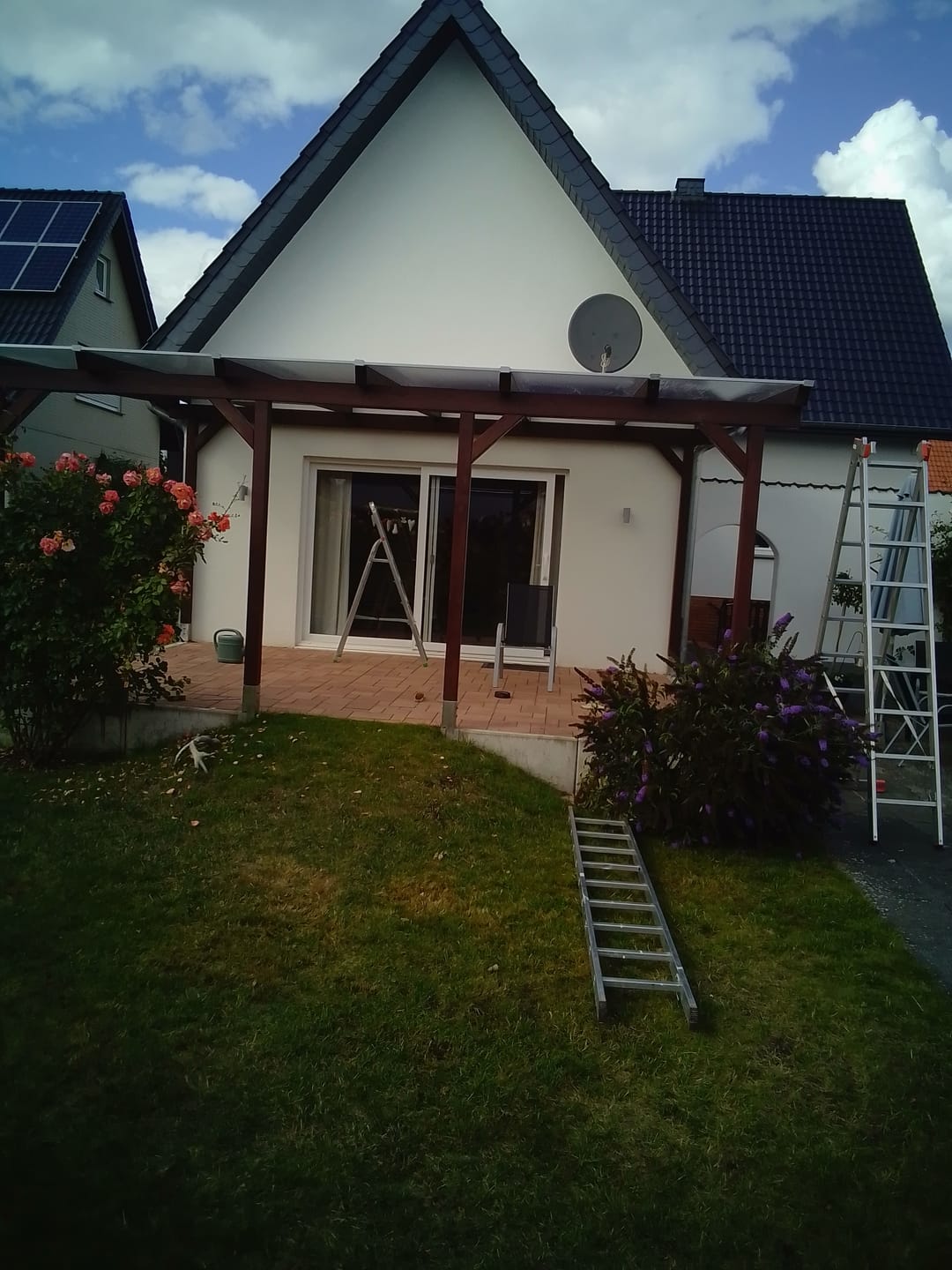 Customer photo review of Dachhaut Alu/Alu mit Polycarbonat Stegplatten 16mm X-Struktur klar