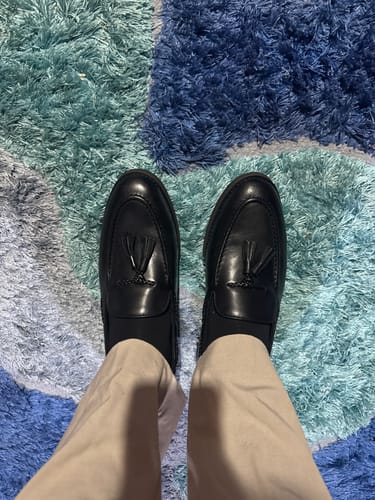 Customer photo review of Tassel Loafer - Black Leather (Crepe Sole)