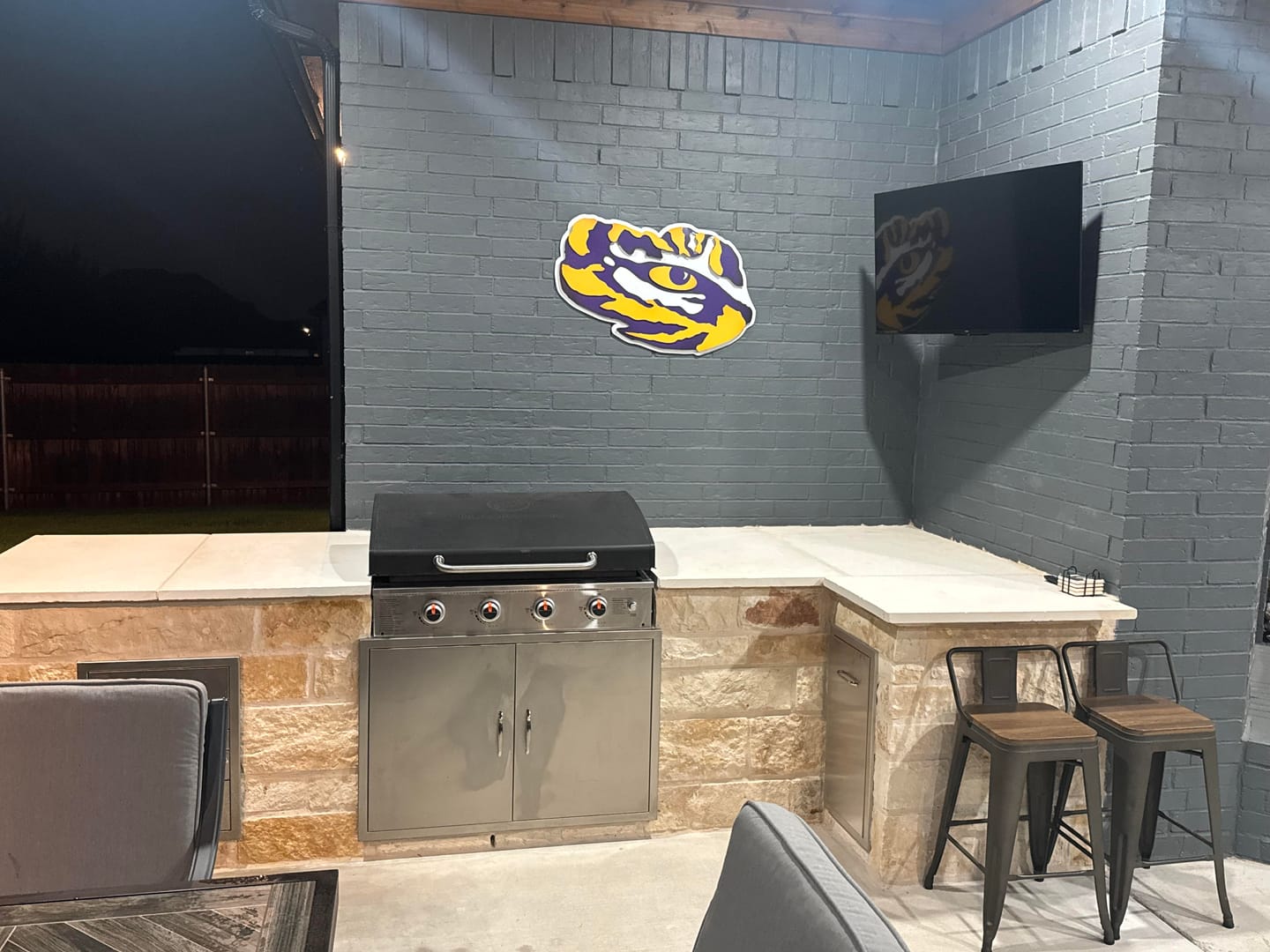 Customer photo review of LSU "Tiger Eye" 3D Vintage Metal Wall Art