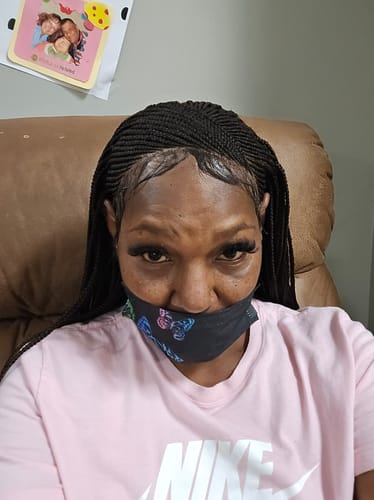 Customer photo review of Cornrow Braid Wig - 13x4 Lace Frontal Side Part - Carol