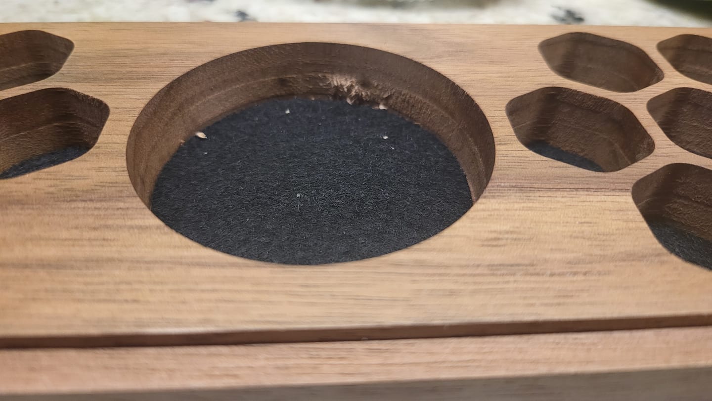 Customer photo review of Hanging Lanterns | Engraved Dual Hex Dice Vault