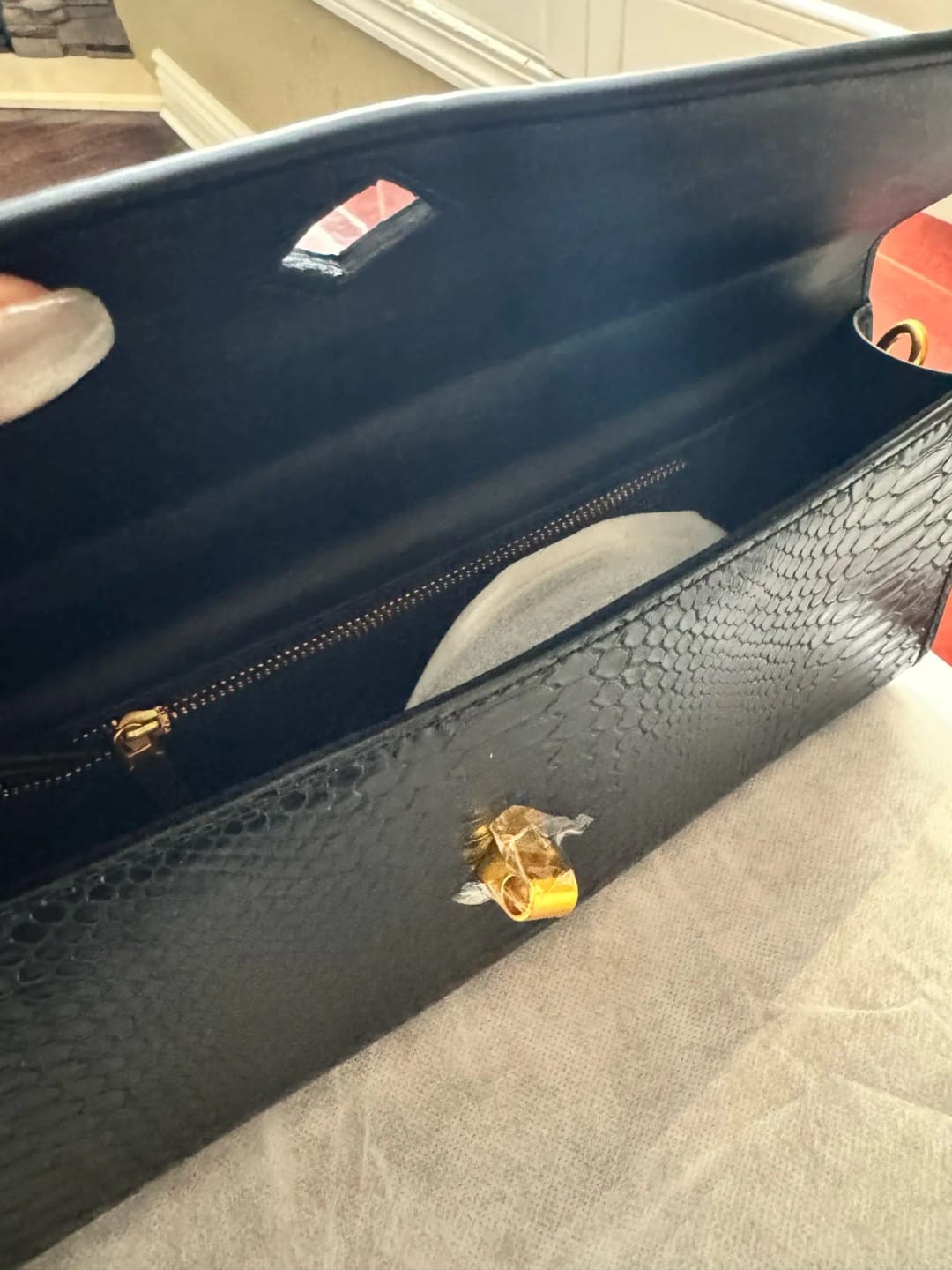 Customer photo review of Bianca Croc-Embossed Leather Bag