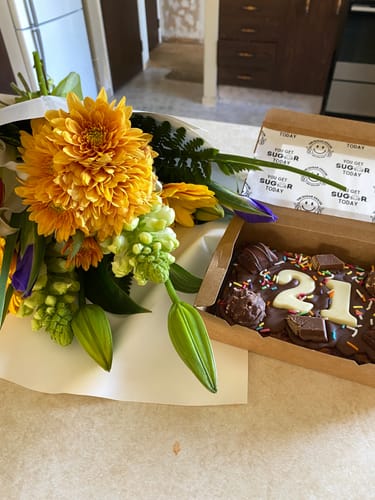 Customer photo review of Mini birthday brownie