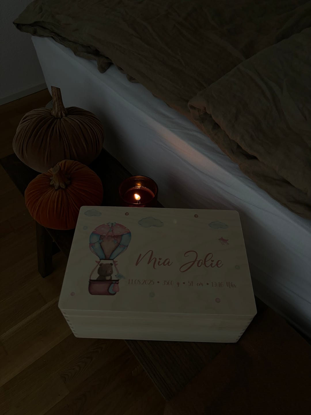 Customer photo review of Erinnerungsbox Baby - Ballon Boho Bär