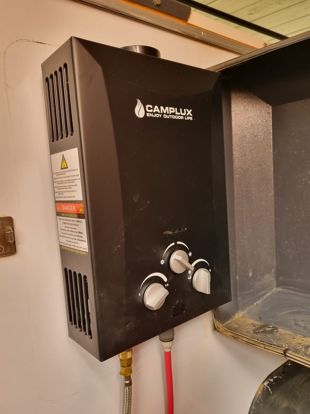 Customer photo review of 8 Liter Camplux Black Portable Water Heater