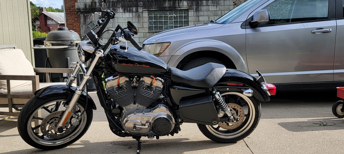 Customer photo review of 3L - Sprinter Harley Sportster Motorcycle Swing Arm Bag