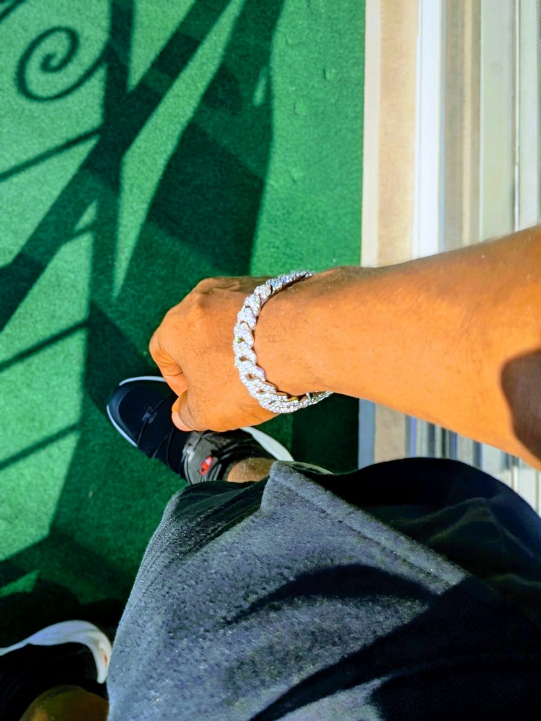 Customer photo review of 14mm Moissanite Monaco Bracelet - 925 Silver - D Colour - VVS1