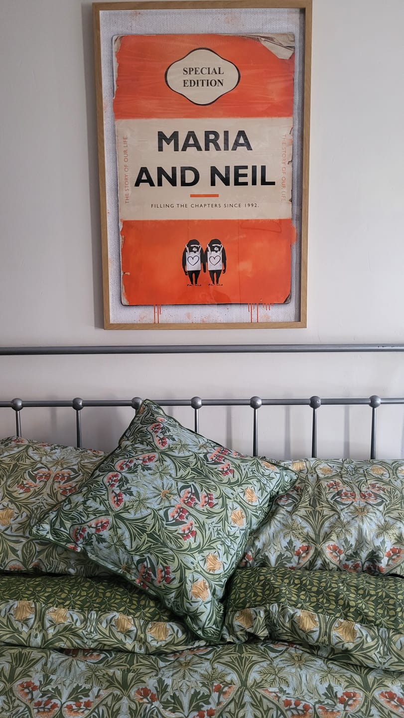 Customer photo review of Personalised Book Cover Art Print (Couples Edition)