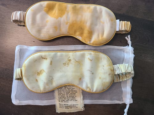 Customer photo review of Original Eco-Dyed Restorative Silk Eye Mask