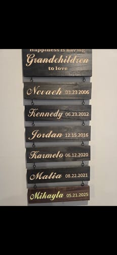 Customer photo review of Custom Name Slat (Add On For Existing Sign) | 2024 Version Printed Design