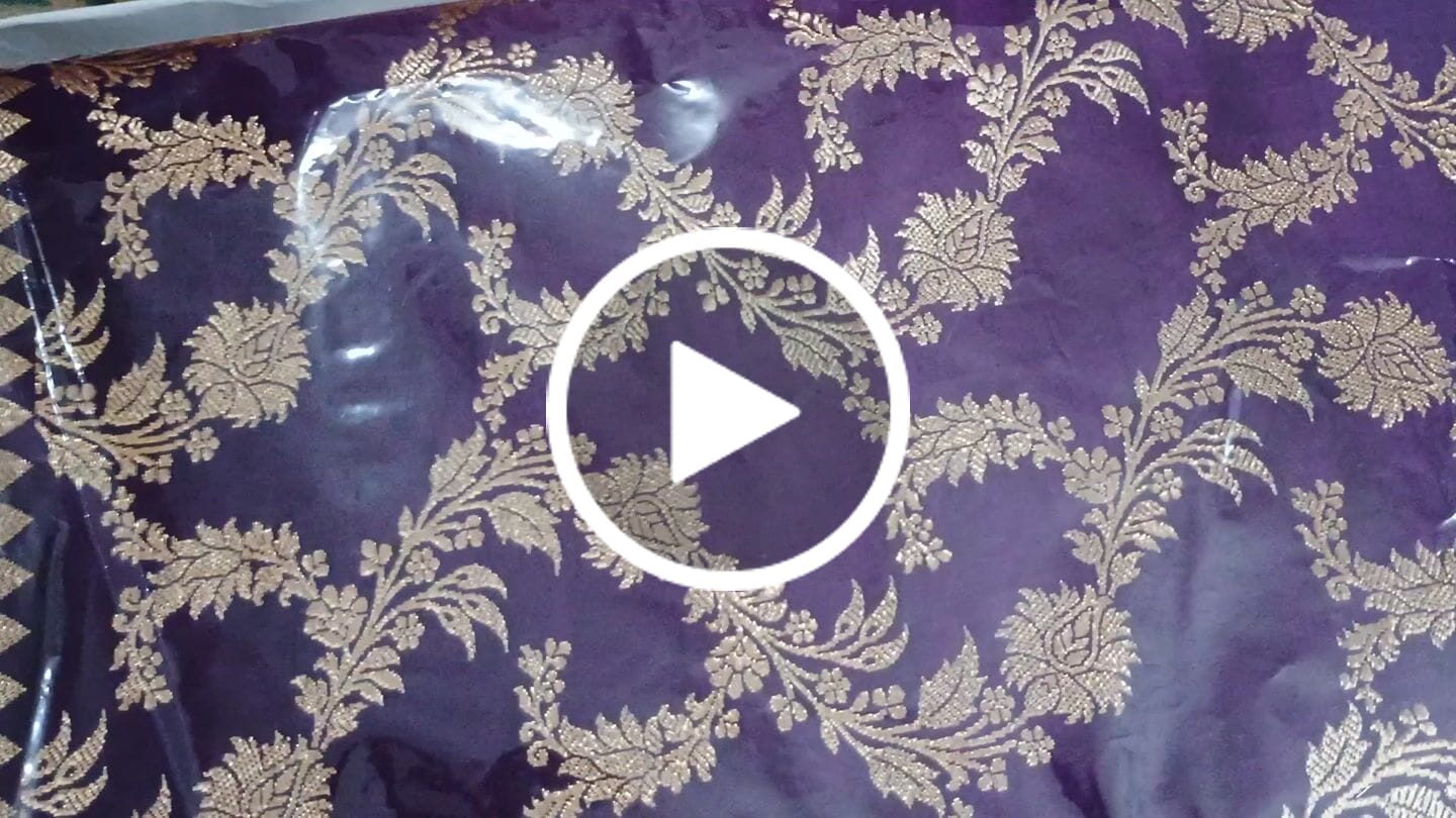 Customer video review of Purple Wine Moglai Jaal Katan Silk Banarasi Saree