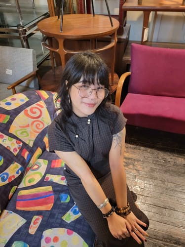 Customer photo review of Song Lü 松露 Dark Truffle Republic of China Plaid Jacquard Short Sleeve Qipao