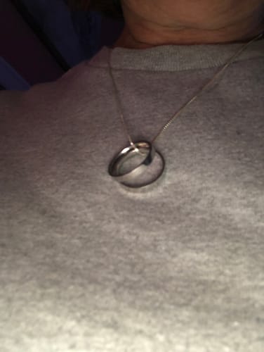 Customer photo review of Personalized Wings Memorial Rings Set of 2 Stacking Ring