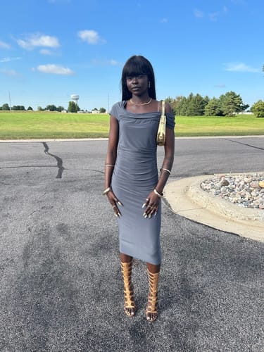 Customer photo review of Snake Heel (Tan)