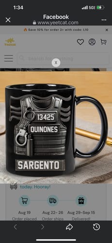 Customer photo review of Serve And Protect - Personalized Police Officer Coffee Mug