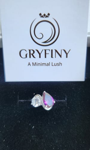 Customer photo review of Nova Pear & Round Toi Et Moi Silver Ring