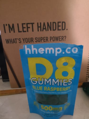 Customer photo review of hhemp.co Delta 8 Gummies 10/pk - Blue Raspberry (50mg)