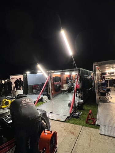 Customer photo review of Pit Light and Storage Rack Bundle - 10 Foot Dual Set