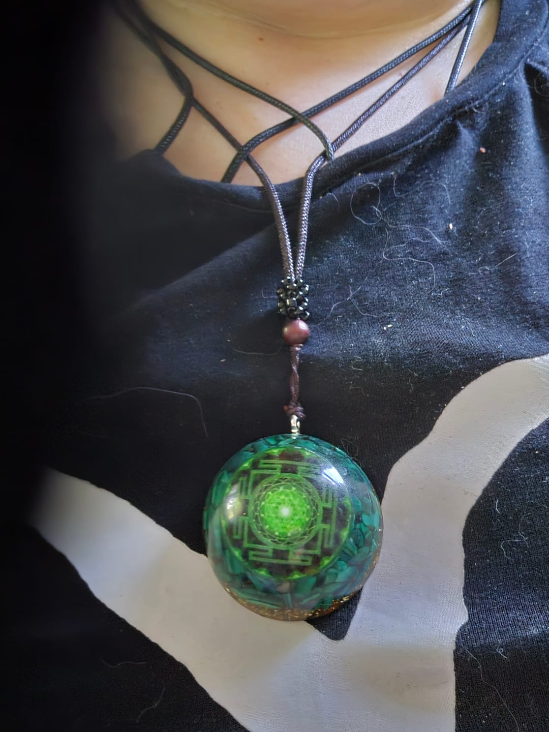 Customer photo review of Orgonite Protection Necklace – Talisman to Purify & Shield Your Energy