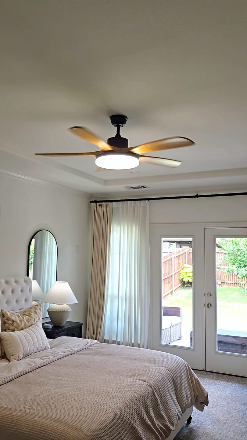 Customer photo review of WOMO Scandi Reversible Ceiling Fan with Light-WM5002