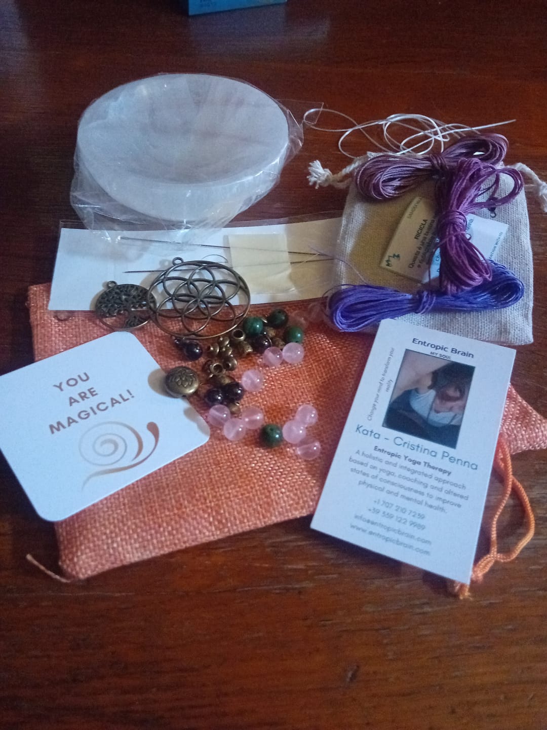 Customer photo review of Spiritual Mala Making or Repairing Kit – Thread and Needle for DIY Mala Beads
