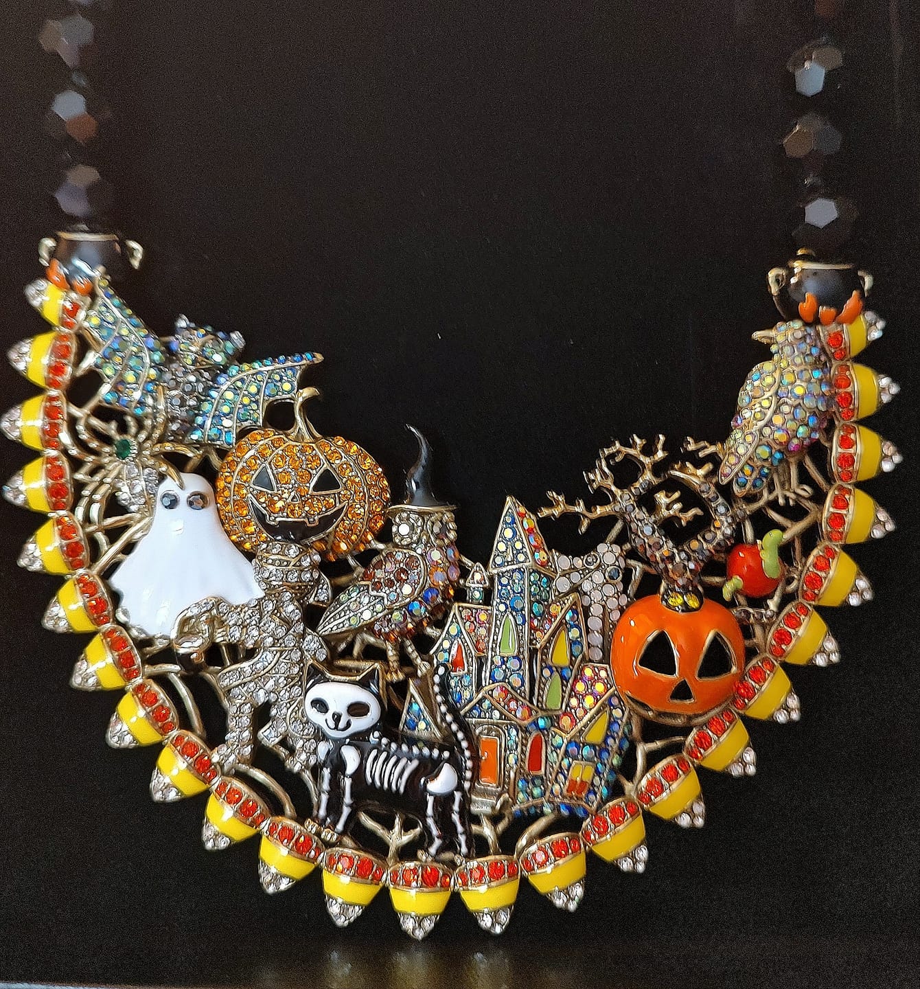 Customer photo review of HEIDI DAUS®"Trick Or Treat" Halloween Sparklescape Necklace