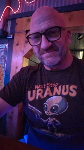 Customer photo review of Next Stop, Uranus T-shirt