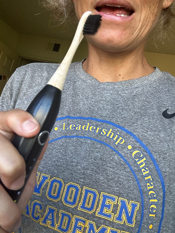 Customer photo review of Zen Bamboo Electric Toothbrush