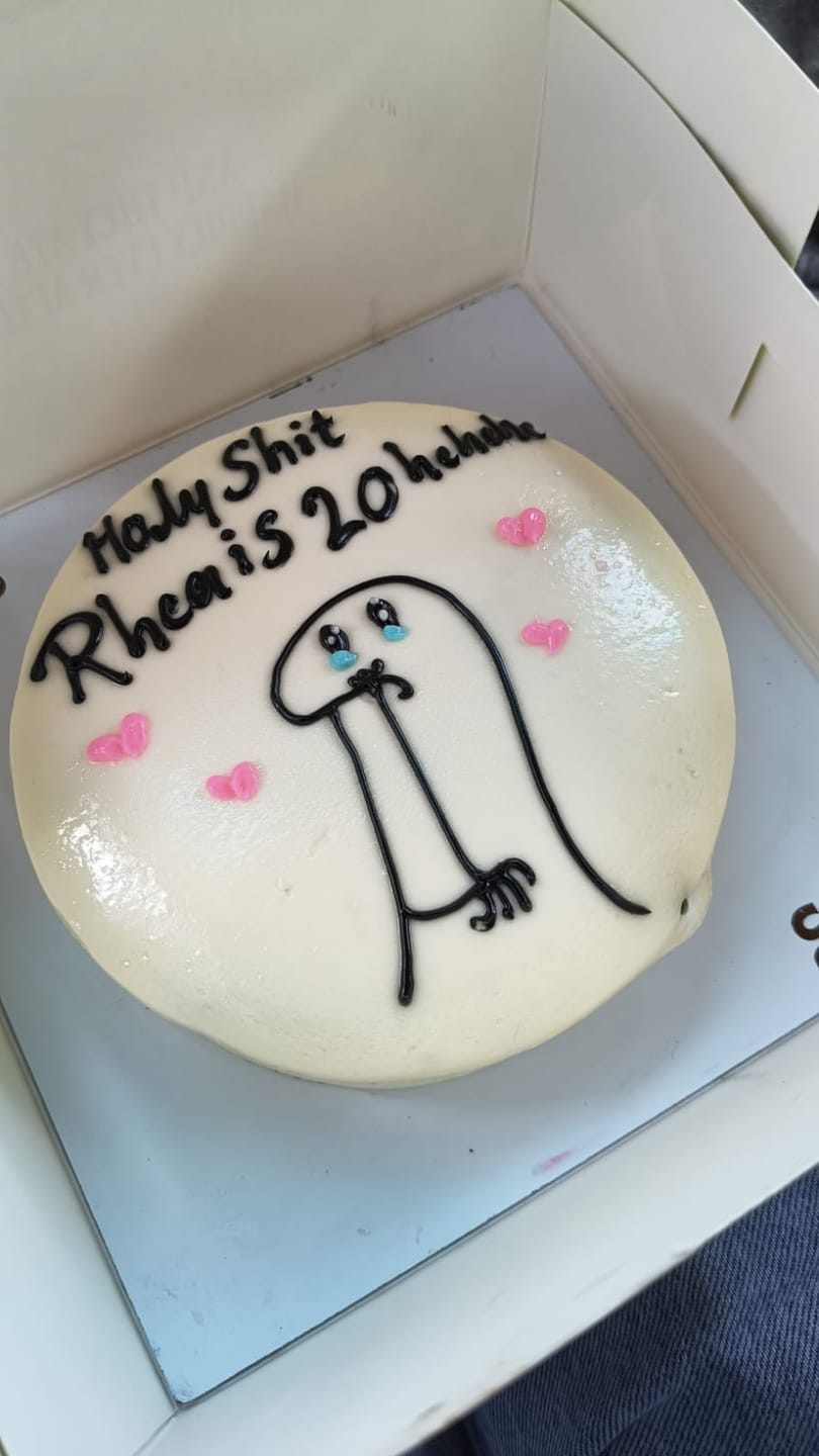 Customer photo review of Meme Age Theme Cake