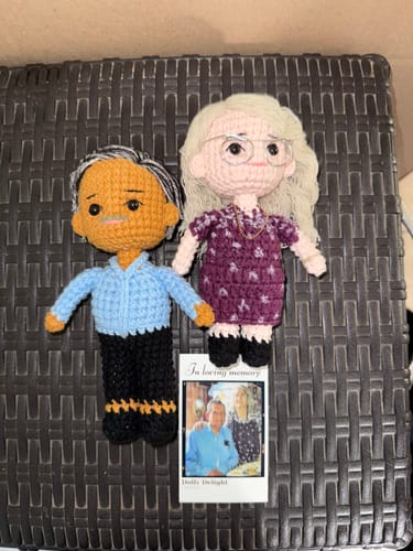 Customer photo review of Dolly® Personalized Couple Crochet Dolls
