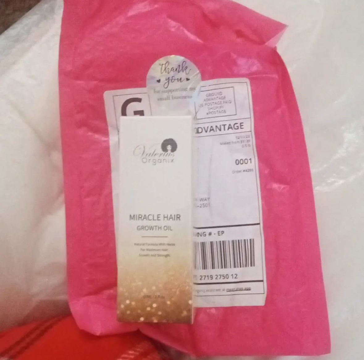 Customer photo review of Miracle Hair Growth Oil
