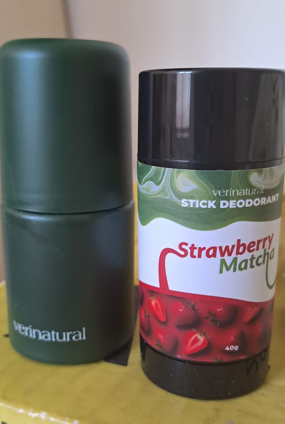 Customer photo review of Season Strawberry Matcha Deodorant Stick