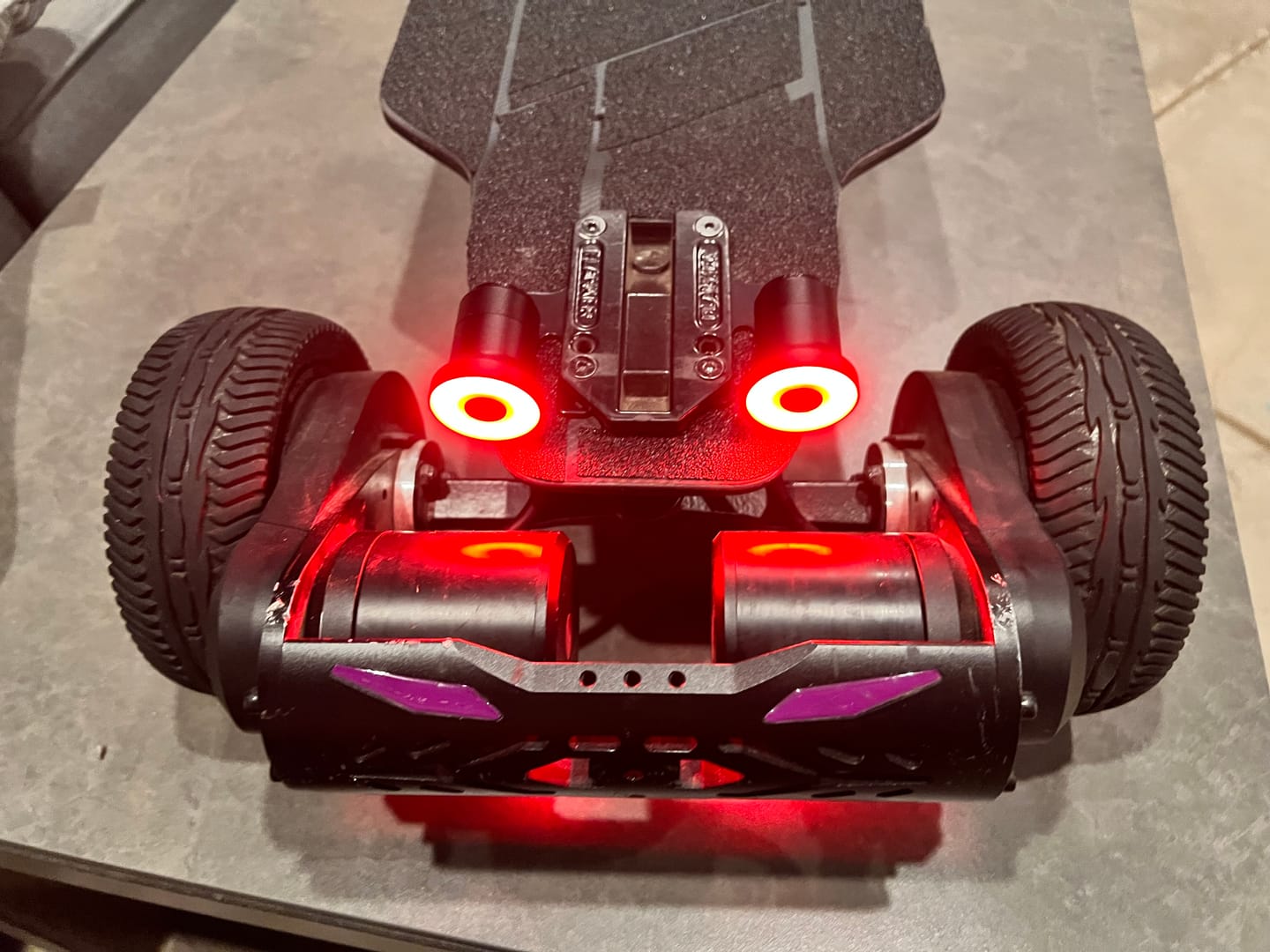 Customer photo review of Backfire Front Lights and Tail lights for Electric Longboard