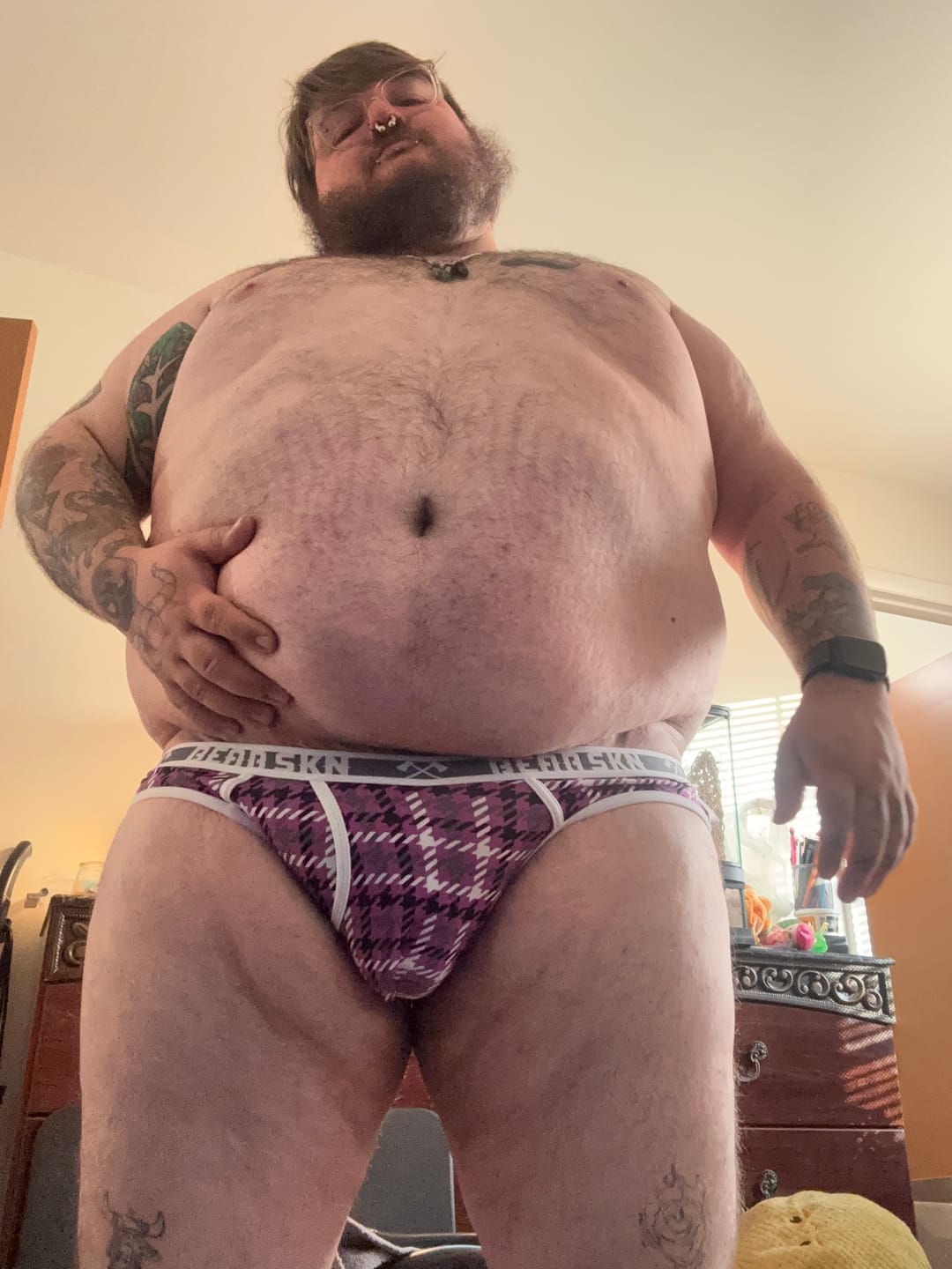 Customer photo review of Bear Skn Jockstrap - Majestic Grape Beartooth