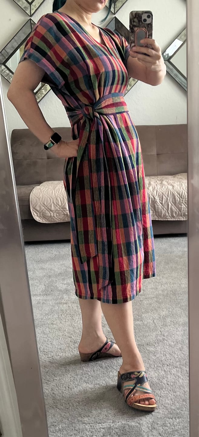 Customer photo review of RUBY KAFTAN | LOVEBIRD CHEX X CITRUS CHEX